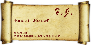 Henczi József névjegykártya